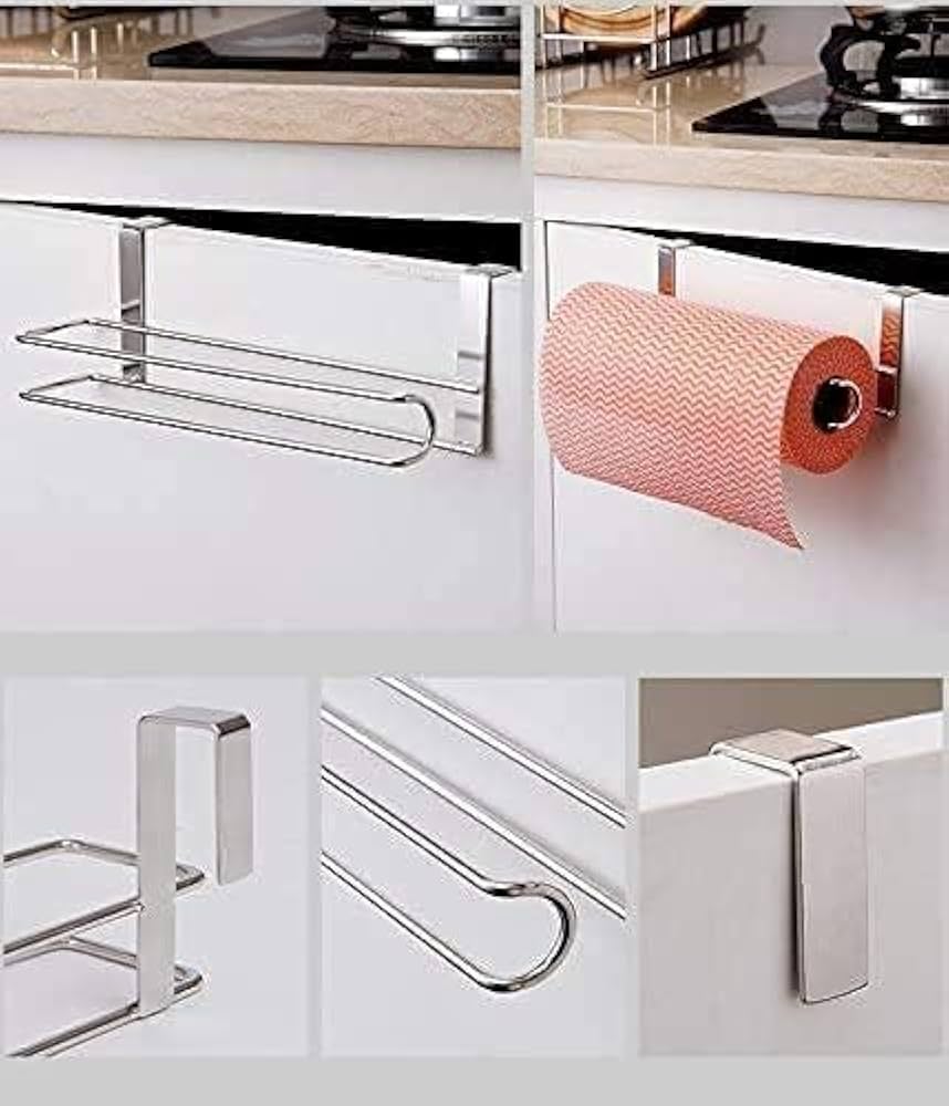 Kitchen Roll Holder ペーパータオルホルダー Amazon.com - Stainless Steel Kitchen Paper Hanger Sink Roll